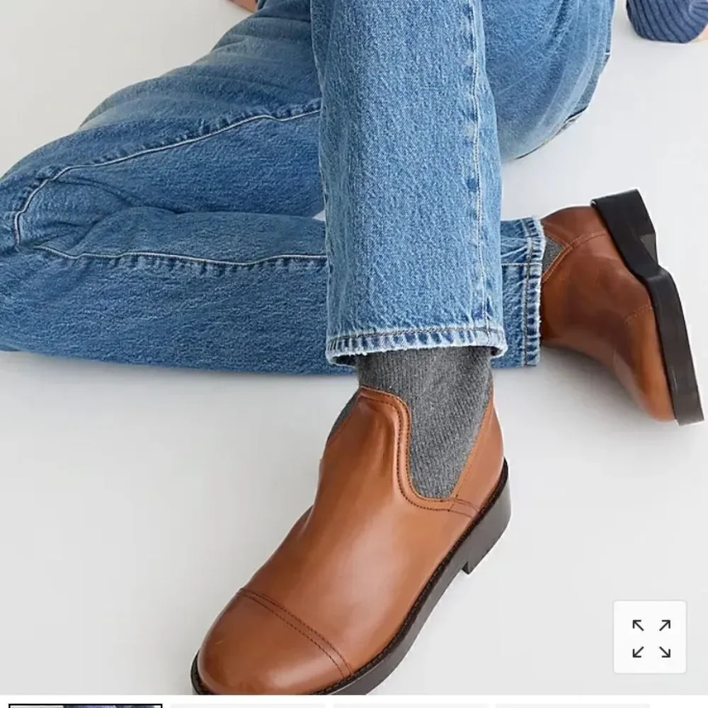 J. Crew Rib-cuff boots in Italian leather*